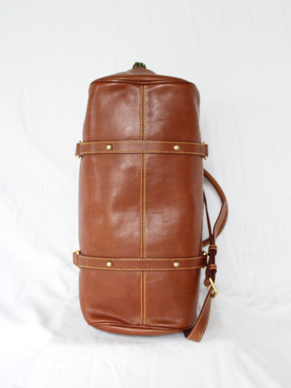 Dooney & Bourke Natural tan leather Florentine satchel tassel purse crossbody L - Picture 9 of 11